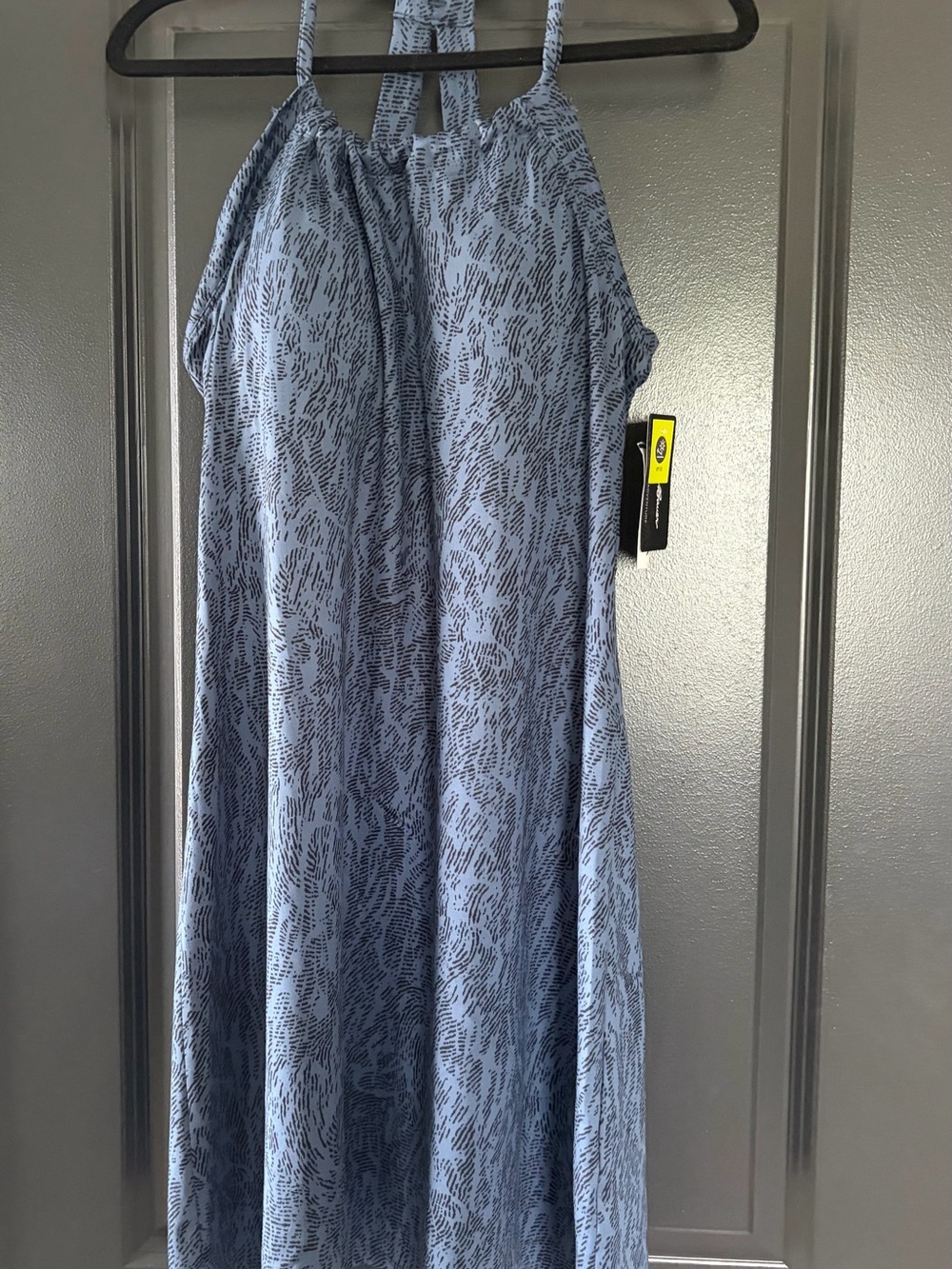 NWT Eddie Bauer Light Blue Patterned Halter Dress